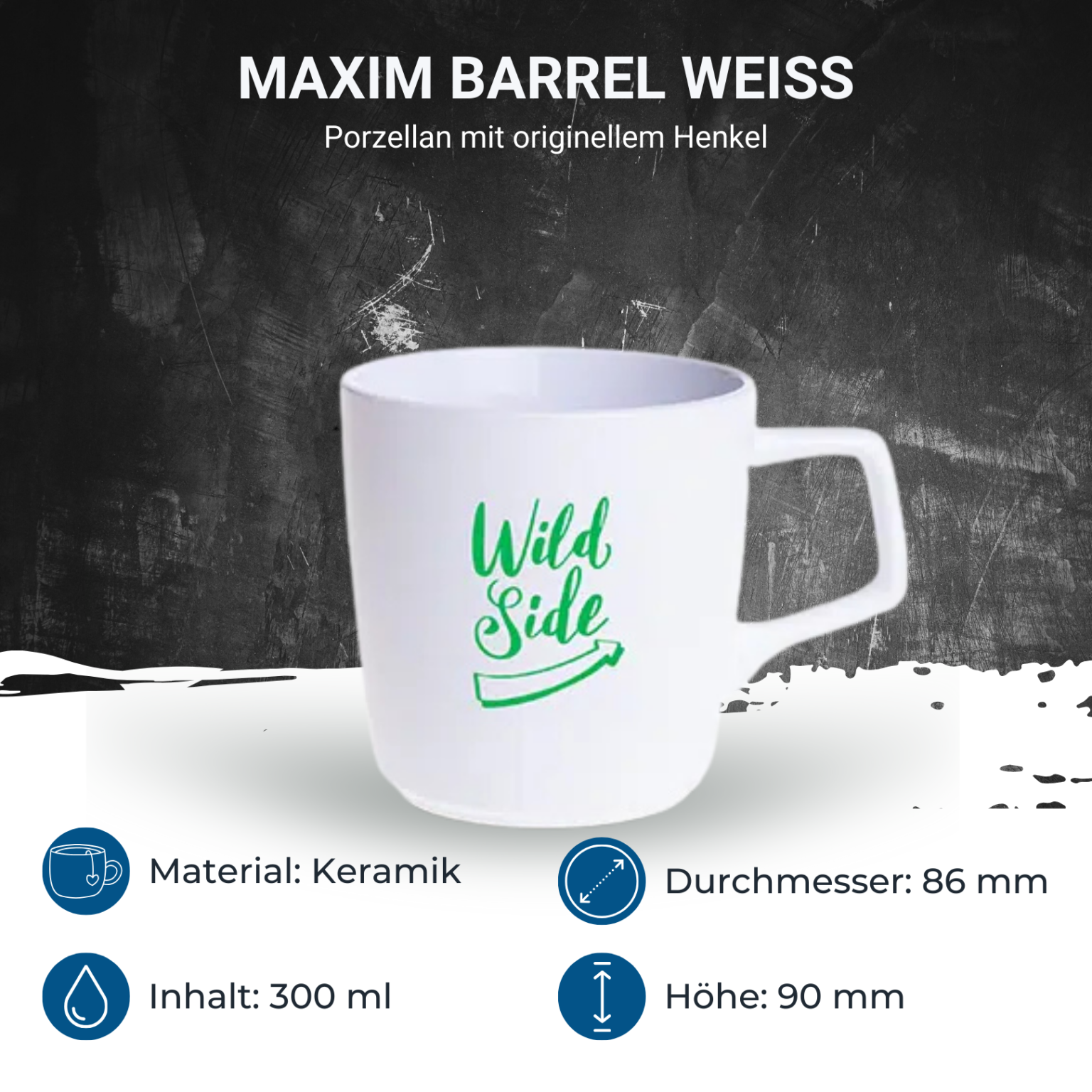 maxim-barrel-weiss-masse Werbetasse Barrel weiß