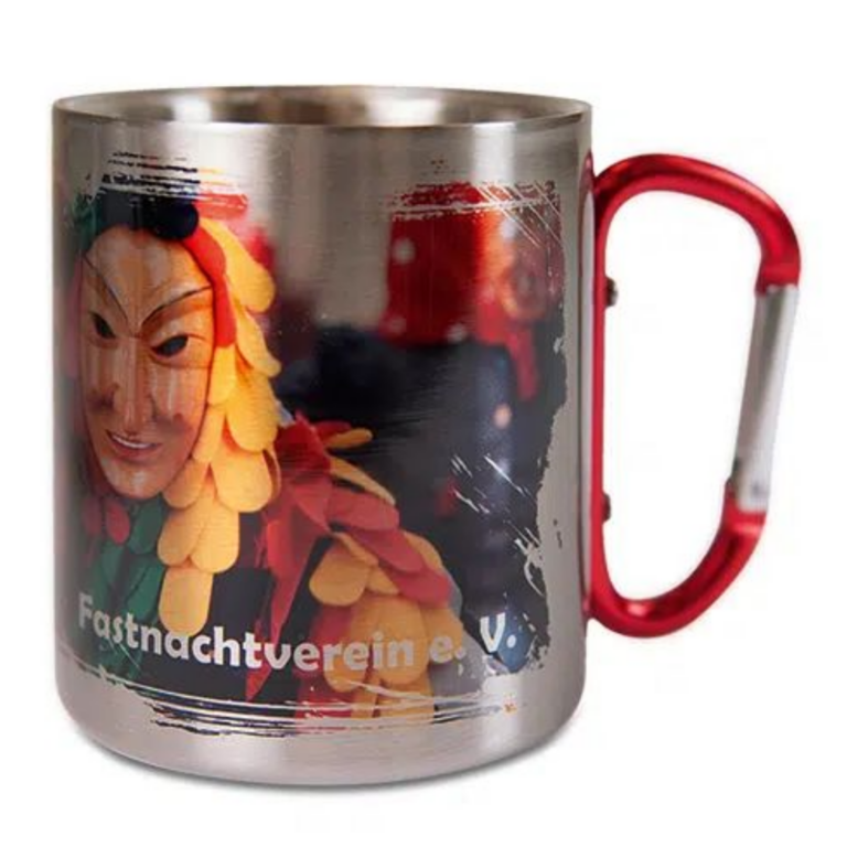 Edelstahltasse mit Karabiner 10 OZ